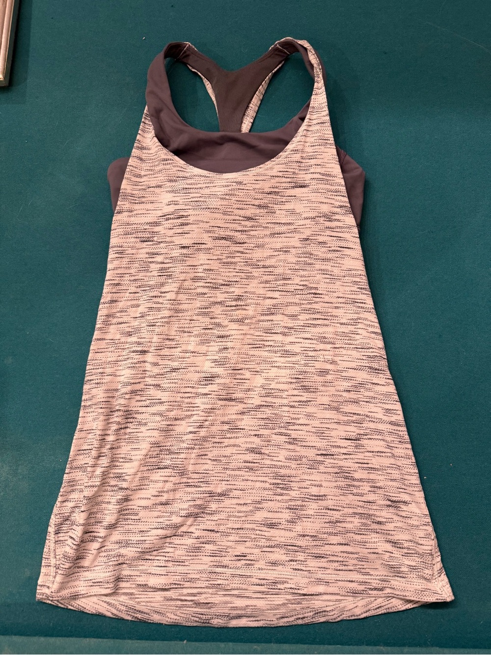 lululemon athletica Heathered Light Gray Tank with Charcoal Racerback